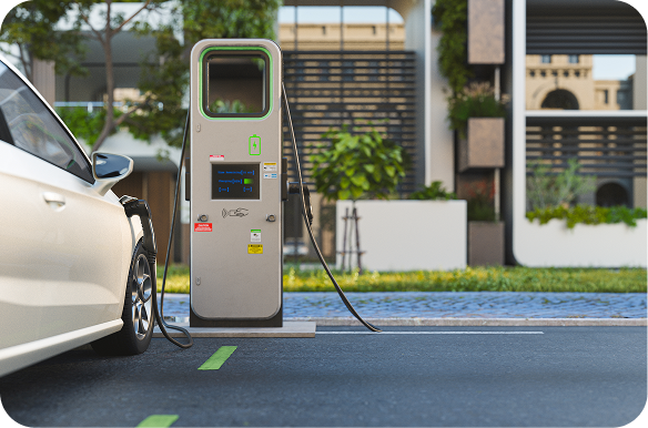 Car charging in a parking lot