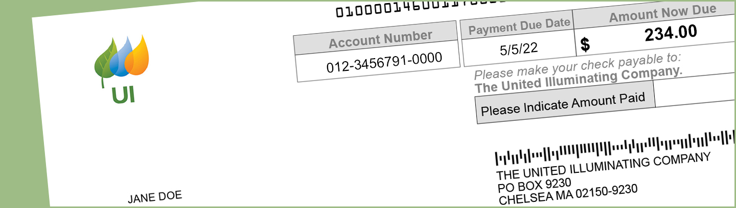 Image of a partial sample bill.